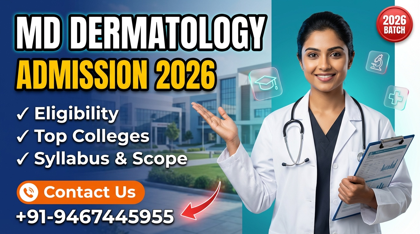 MD Dermatology Admission India 2026: Eligibility, Top Colleges, Scope, Syllabus, Top Colleges.